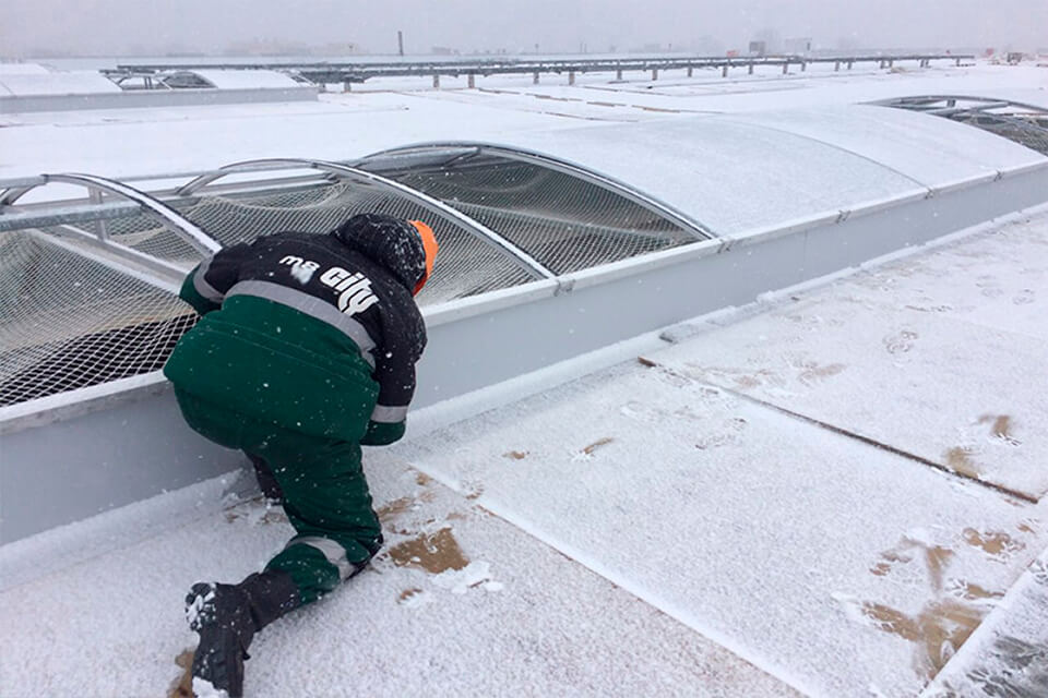 Монтаж зенитных фонарей М8 Сити