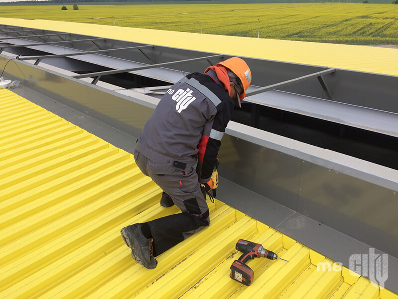 монтаж зенитных фонарей, монтаж люков дымоудаления, монтаж вентфасадов